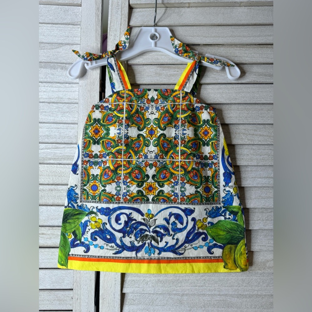 Dolce & Gabbana Colorful Kids Dress with Floral Patterns. Great Condition. Rare